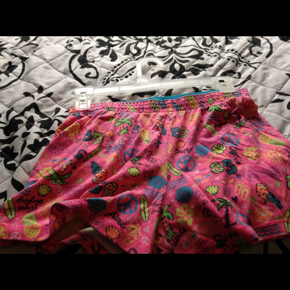 Girls Pink tropical shorts